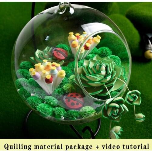 Succulent plants diy origamir creativity scrapbooking tools art supplies decoration children birthday Quilling material packag