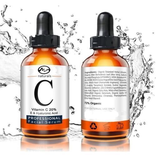 Minch Vitamin C Face Serum Natural Organic Hyaluronic Acid Moisturizing Anti Aging Facial Vitamins Skin Care Essential Oil