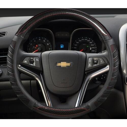 Carbon fiber Car Steering Wheel Cover Anti slip for Chevrolet Lacetti Daewoo Gentra Auto Accessories