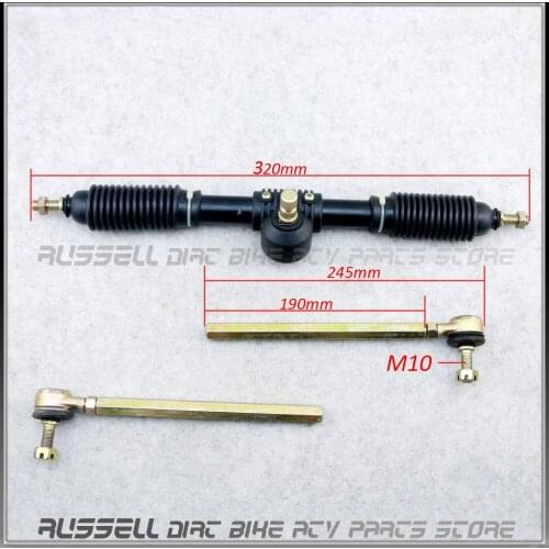 M10 Turn to rod and 320mm Steering Gear Shaft For DIY China Go Kart Buggy Karting ATV UTV Bike Parts