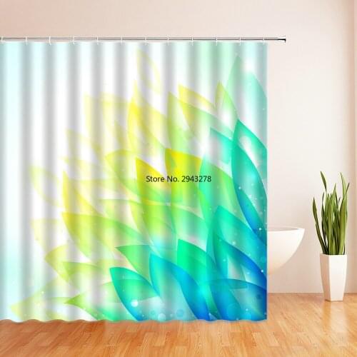 1PC Waterproof Polyester Fabric Shower Curtain with 12 Hooks 3D printing Flowers Bath Curtain Home Decoration Bathroom Curtains