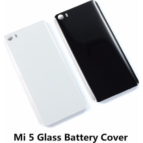 Housing Glass with logo Battery Back cover For Xiaomi 5 Mi 5 Mi5 Black White Golden Replacement