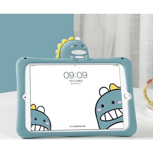 3D Cartoons Dinosaur Tablet Protective Case For Apple iPad Air 2 3 For iPad 2018 2019 Silicone Soft Shockproof Case With Holder