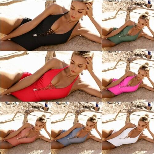 2021 Womens One-piece Swimsuit Sexy Bandage Belt Buckle Integrated Bikini Swimming Suit for Women One Piece Designer Swimsuit