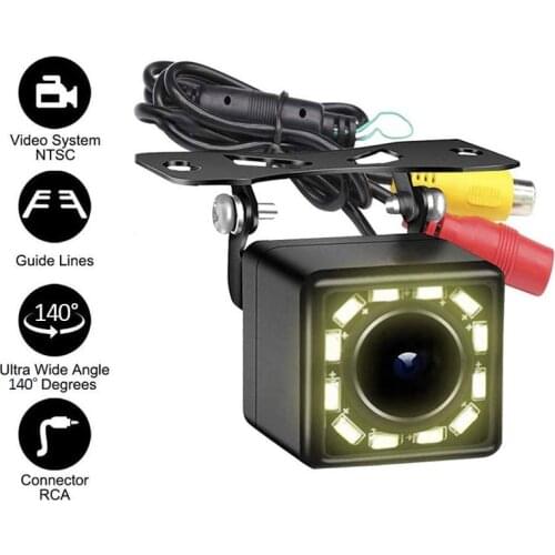 12 LED Car Backup Camera For Car Reverse Camera Auto Full HD 140 Degree Wide Angle Parking Cameras For Connecting For Audi BMW
