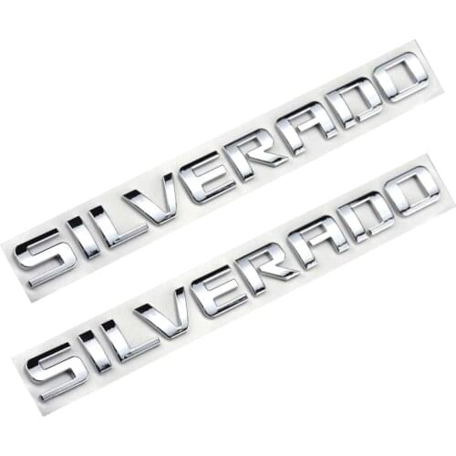2pcs Silverado Nameplate Letter Emblem,Badge 3D Emblem for 1500 2500HD 2011-2015 Silverado Chevrolet