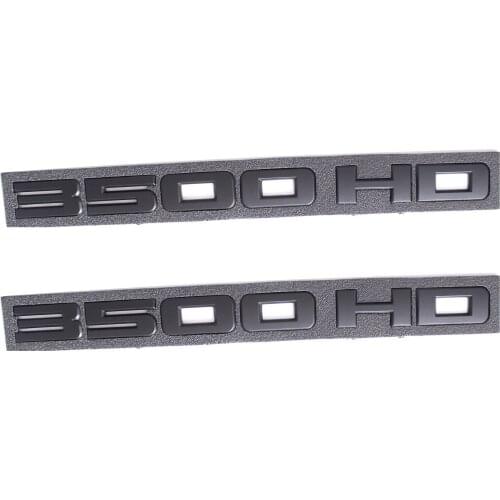 2x Matte Black 3500HD Door Fender Rear Trunk Tailgate Nameplate Emblem for Chevrolet Silverado GMC Sierra