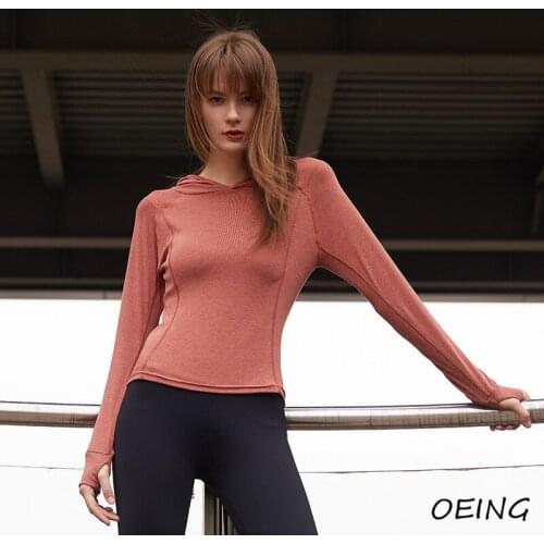 2021 Autunm Sport Wear Yoga Hoodie Shirts Long Sleeve Workout Gym Clothes Jogging Tops