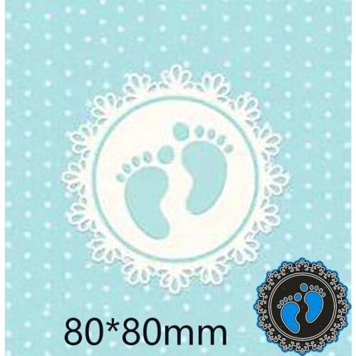 80*80mm circle footprint Die Cuts Folder Card Making Album Scrapbooking Embossing Dies Metal DIY Embossing Stencils Template