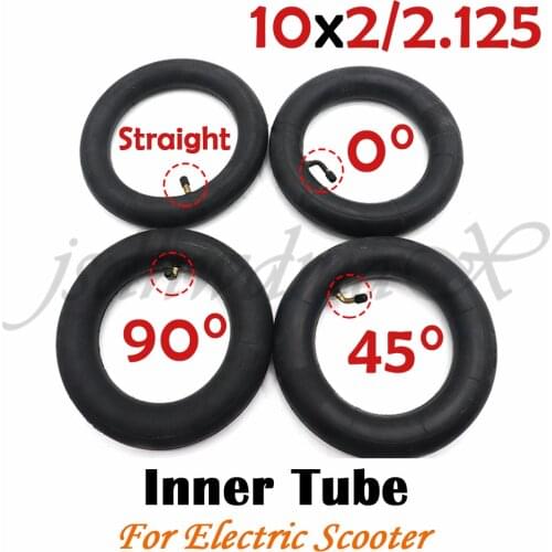 10x2.0 10x2.125 Electric Scooter Accessories Straight/Bent 0/45/90 Degree Valve Tire Inflatable Inner Tubes 10 inch Skateboard