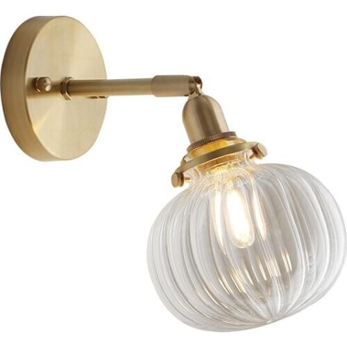 Northern Europe Wall Lamps Brass Glass Wall Lights Used For Stairs Light Aisle Bedroom Bedside Living Room Background Wall E14