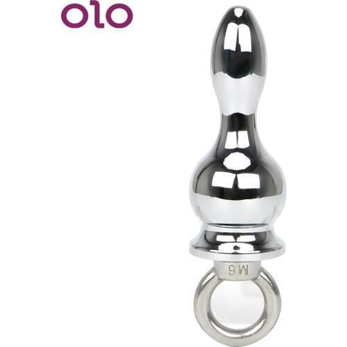 OLO Butt Plug Sex Toys for Men Women Anal Plug Ring Handheld Stainless Steel Anal Bead Gay Erotic Toys Anal Sex Toys