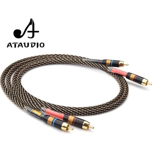 ATAUDIO One Pair Hifi 2rca Cable High Quality DVD Amplifier Multinedia Interconnection Rca Audio Cable DAC DX3 PRO A90