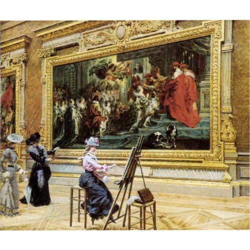 Free shipping decoration picture classic court figure square painting beauty scenery canvas prints oil painting on canvas