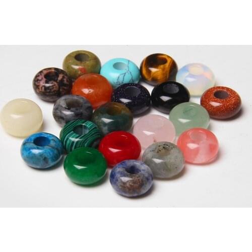 5-10pcs Natural 14 MM Abacus Yellow Green Aventurine Tiger Eye Stone Beads Loose Spacer Pendant For Necklace DIY Making Jewelry