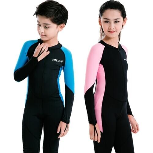 Fullbody One Piece Swimming Suit For Kids Girls Swimwear Childrens Swimsuit Long Sleeves Diving Bathing Suit Wetsuit Jump Suit