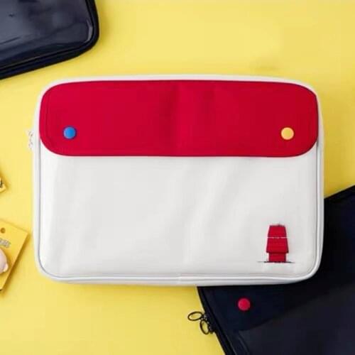 Tablet Case Laptop Storage Bag For 11/13 inch ipad Flat Plush Liner Bag Cute Cartoon PVC Girls Student School Case Computer