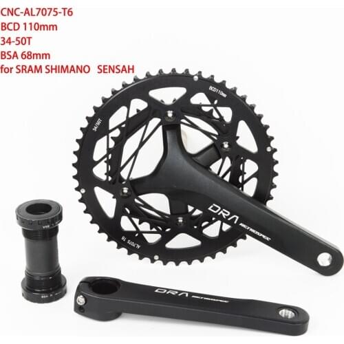 Road Bike Hollow Chainwheel Crankset 34-50T for SRAM SHIMANO SENSAH 20/22 speed