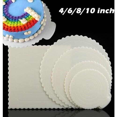 3pcs 4/6/8/10inch Mousse Cake Boards Mat Reusable Plastic Round Cake Base Cupcake Dessert Tray Pastry Baking Accessories