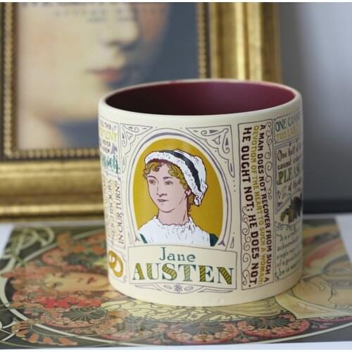 1 Pcs Jane Austen Coffee Mug Tea Cup Pride and Prejudice Ceramic Cups for Coworker Book Novel Gifts Jane Austen Saying Mug