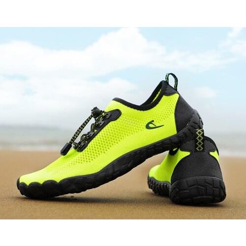 Sneakers Summer Men Mesh Fabric Aqua Shoes Solid Color Breathable Outdoor Swimming Fishing Bicycle Beach Upstream Water Shoes
