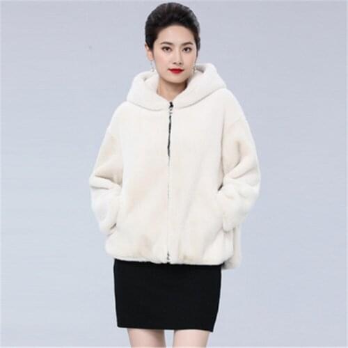 Woman Autumn and Winter Faux Fur Jacket 2018 Female Fashion Oversized Causal Womens large size Hooded Coat 668