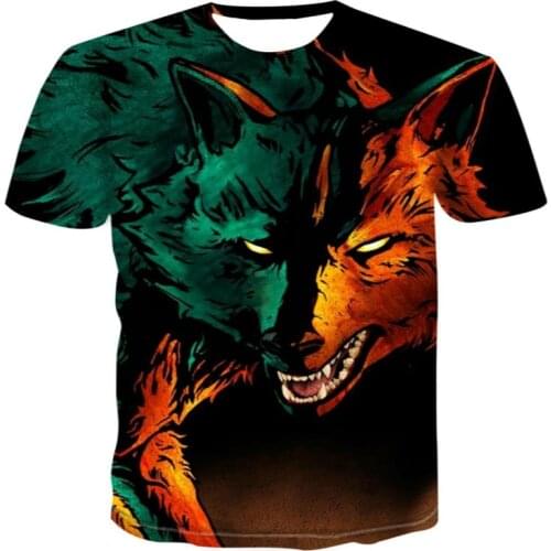 Summer 2021 hot sale T-shirt 3D printed animal O-neck short-sleeved T-shirt Comfortable loose mens and womens size S-6XL