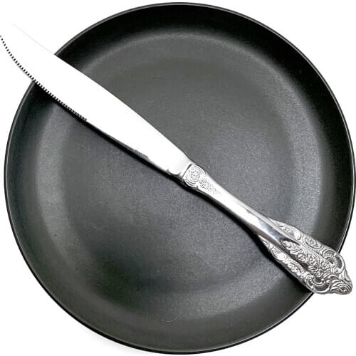 6-Piece Dinner Knife Dinnerware Set 304 Stainless Steel Knife Set Luxury Vintage Flatware Western Color 4-Piece Table Knife