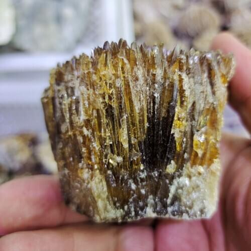 1pcs 200-300g Natural yellow amber calcite raw stone crystal gem collection of rough rock mineral specimens healing home decor