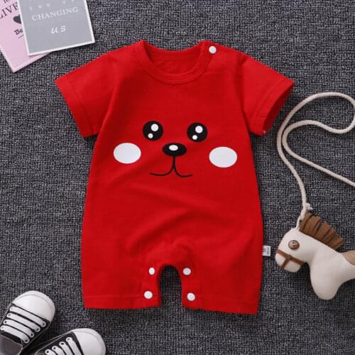 New Summer Baby Clothes Cotton Breathable Cartoon Short Sleeve Baby Romper Lovely Baby Pajama Romper Baby Jumpsuit Unisex 0-18M