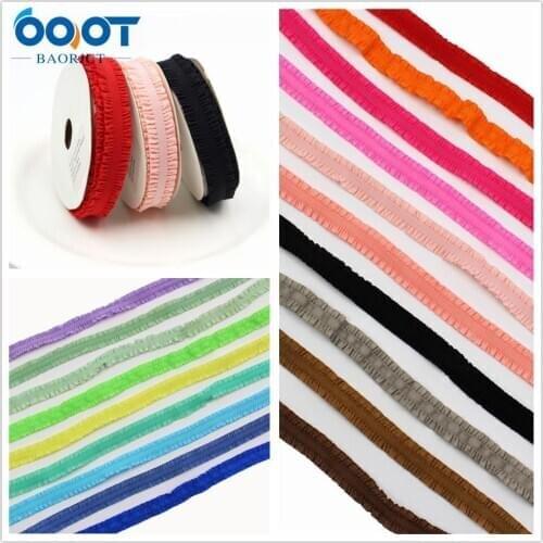 10yards 5/8'' Bilateral flower Ribbon Elastic Foldover Elastics Stretch Hair Ties Headbands for Girls Hair Bow E-20519-1182