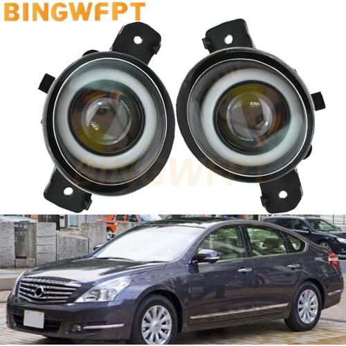 Right + Left) Auto Front LED Fog Lamp + Angel eye light For Nissan Teana J32 For Nissan Primera P12 2001-2008