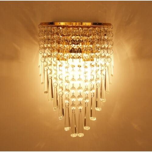 Modern Crystal Wall Lights Living Room Wall Lamp Bedroom Wall Light Home Indoor Lighting Decoration E14 Crystal Wall Sconces
