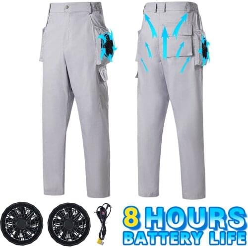Outdoor Sprost Summer Cooling Fan Pants Workwear USB Power Supply Heatstroke Protection Hiking Pants Air Conditioning Clothing
