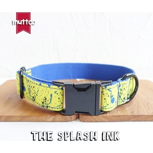 MUTTCO unique dog collar THE SPLASH INK convenient to walk the dog leash accessory for small medium large dog 5 size UDC090H