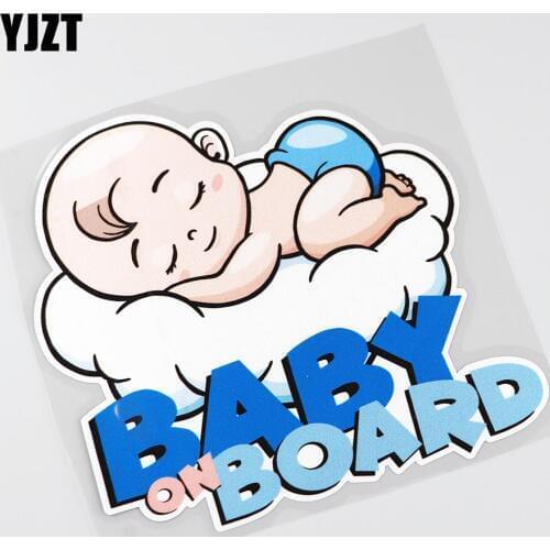 YJZT 14.1CMX13.6CM Baby ON Board Car Sticker Sleeping baby Pvc Decal Lovely 13A-0077