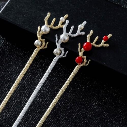1PC luxurious Retro Chinese Style Simple Hair Stick Metal Alloy Hairpin Women Fashion Jewelry DIY Hair Accessories Styling Tools