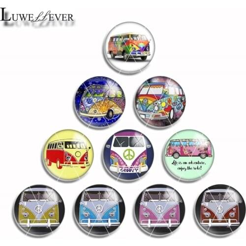 12mm 10mm 14mm 16mm 20mm 25mm 479 Old Bus Mix Round Glass Cabochon Jewelry Finding 18mm Snap Button Charm Bracelet