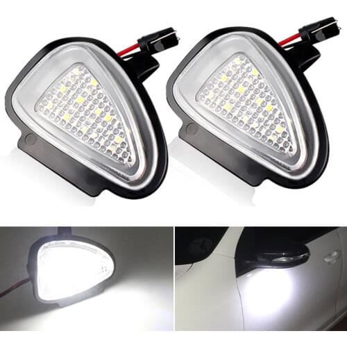 2pcs CANBUS White LED Under Mirror Puddle Light Bulbs for VW Golf GTi MK6 6 MKVI 2010-2014 Touran 2010-2019 Ampoule Led Voiture