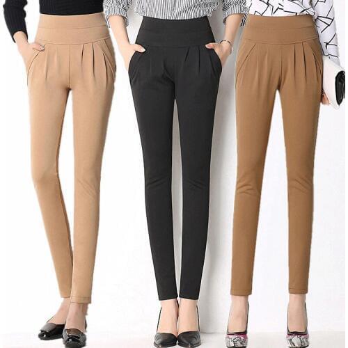 2019 Autumn Harem Pants For Women Stretch Large Size Female Pencil Pants Elastic High Waist Pants Sports Casual Trousers R432