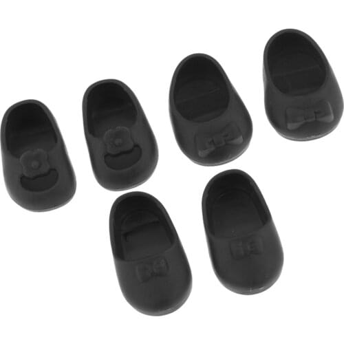 3 Pairs/Set Shoes Sandal Slippers For 25cm Mellchan Doll Outfit Accs Black Summer Shoes Set Accessory