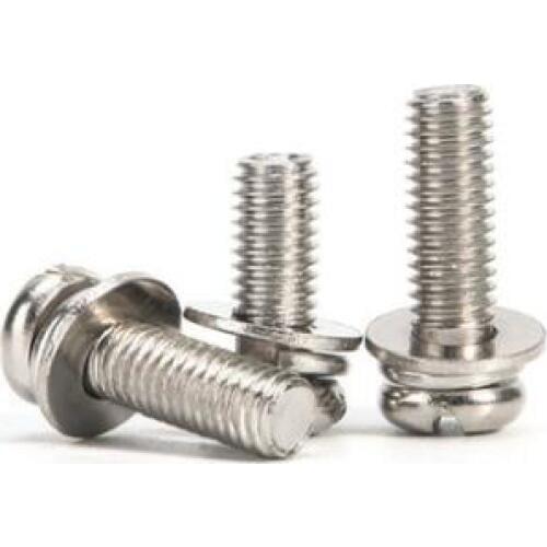 30pcs M5 stainless steel Phil-Slot screw Round head nickel plated three combination screws furniture bolts 8mm-16mm length