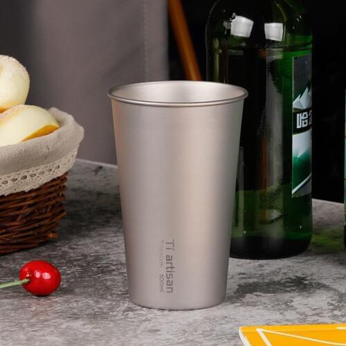 500ML Pure Titanium Mugs Metal Travel Mugs Camping Cups Outdoor Camping Drinking Coffee Tea Beer Promotion Ta8723