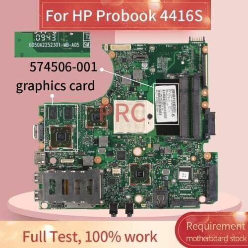 574506-001 574506-501 For HP Probook 4416S Notebook Mainboard 6050A2252301-MB-A02 DDR2 Laptop motherboard