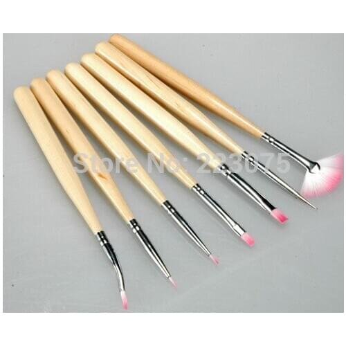 7Pcs* Professional Nail Art Design Brush Set New Painting Pen Tools Kits NABR004