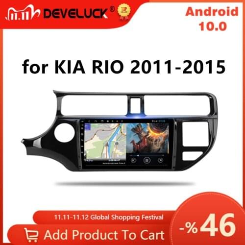 9'' Android 9.0 2Din Car Radio for KIA RIO 2011- 2015 Multimedia Video Navigation GPS Player 4G+Wifi DSP Funtion Split Screen