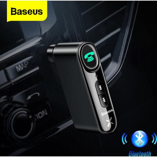 Baseus Aux Car Wireless Audio Receiver Auto Bluetooth-compatible 5.0 Car Kit Adapter Handsfree Speaker With Microphone