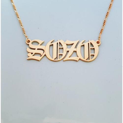 Gothic Jewelry Custom Name Pendant Necklace For Women Men Mothers Day Gift Hip Hop Figaro Chain Personalized Choker Necklace