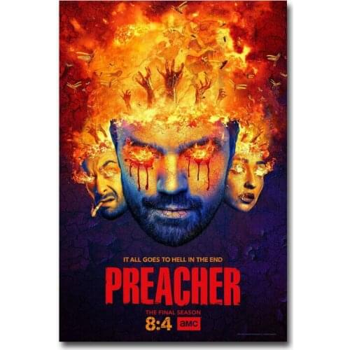 D0121 Preacher Season 4 TV Series Silk Fabric Poster Art Decor Indoor Painting Gift