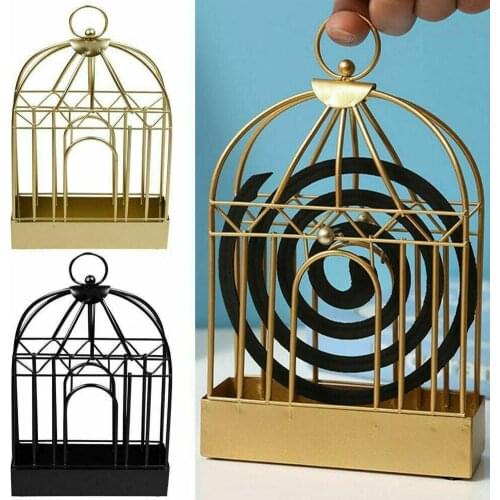 Mosquito Coil Holder Rack Bird Cage Type Steel Mosquito Box Repellent Incense Burner Mosquito Coil Shelf Home Decor Summer Tools